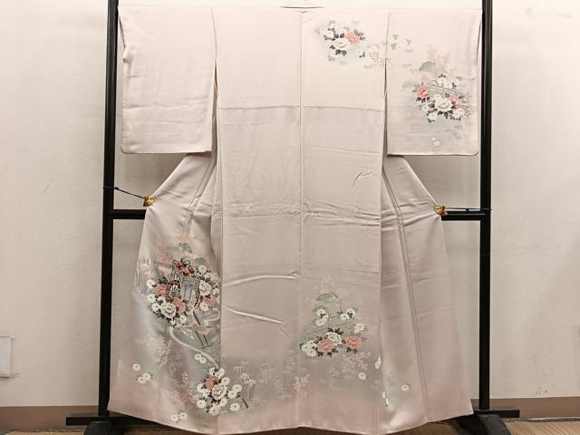 平和屋着物■訪問着 御所車花文 暈し染め 正絹 逸品 BAAX5031mz