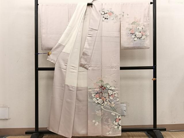 平和屋着物■訪問着 御所車花文 暈し染め 正絹 逸品 BAAX5031mz