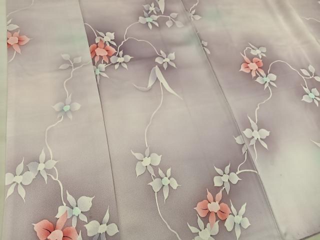 平和屋着物■上質な小紋 手描き 枝花文 暈し染め 正絹 逸品 BAAX5035mz
