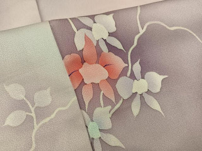 平和屋着物■上質な小紋 手描き 枝花文 暈し染め 正絹 逸品 BAAX5035mz