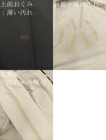 平和屋着物■豪華黒留袖 駒刺繍 檜扇花文 金彩 正絹 逸品 BAAX5036mz