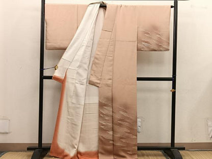 平和屋着物■訪問着 幾何学文様 暈し染め 正絹 逸品 BAAX5038mz