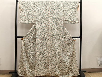 平和屋着物■上質な小紋 草花文 正絹 逸品 BAAX5042mz