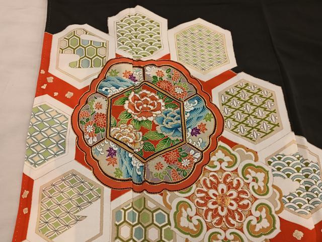 平和屋着物■豪華黒留袖 駒刺繍 亀甲牡丹花文 金彩 正絹 逸品 BAAX5044mz