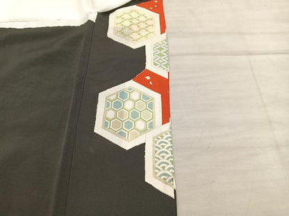 平和屋着物■豪華黒留袖 駒刺繍 亀甲牡丹花文 金彩 正絹 逸品 BAAX5044mz