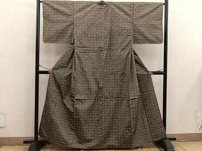 平和屋着物■上質な紬 絣文様 正絹 逸品 BAAX5046mz