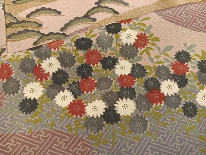 平和屋着物■上質な小紋 草花文 金彩 正絹 逸品 BAAX5048mz