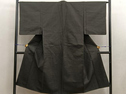 平和屋着物■男性 紬 黒色 正絹 逸品 BAAX5053mz
