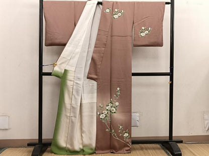 平和屋着物■訪問着 枝椿 暈し染め 金彩 正絹 逸品 BAAX5058mz