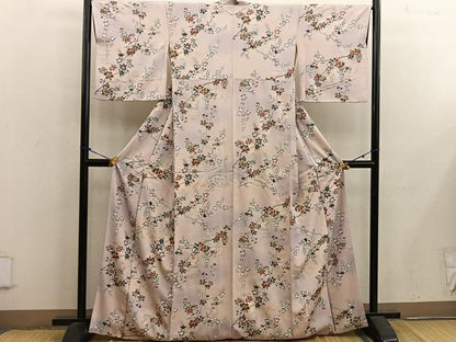 平和屋着物■上質な小紋　御所車枝花文　暈し染め　金彩　正絹　逸品　BAAX5060mz