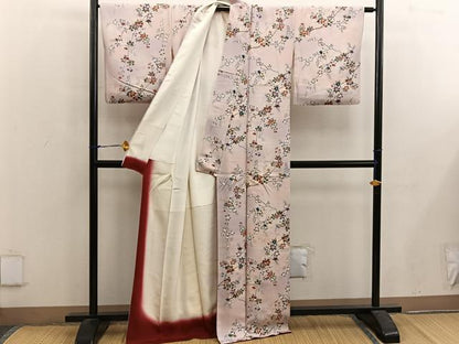 平和屋着物■上質な小紋　御所車枝花文　暈し染め　金彩　正絹　逸品　BAAX5060mz