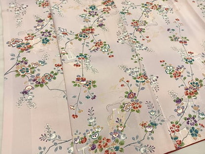 平和屋着物■上質な小紋　御所車枝花文　暈し染め　金彩　正絹　逸品　BAAX5060mz