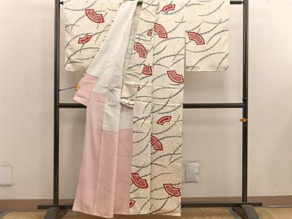 平和屋着物■上質な小紋　地紙雪芝文　正絹　逸品　BAAX5067mz