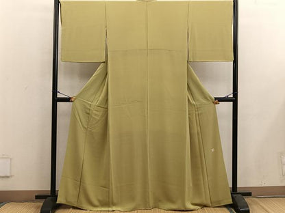 平和屋着物■上質な色無地　作家物　木蘭色　正絹　逸品　BAAX5069mz