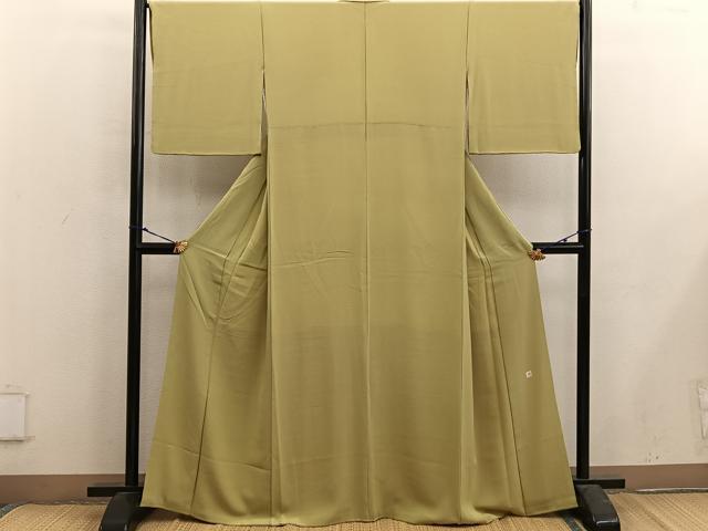 平和屋着物■上質な色無地　作家物　木蘭色　正絹　逸品　BAAX5069mz