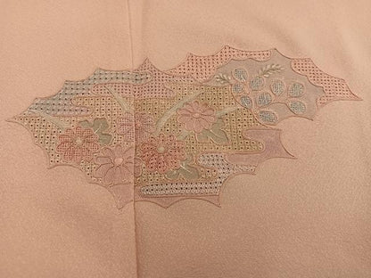 平和屋着物■訪問着　総刺繍　スワトウ刺繍　菊花文　正絹　逸品　未使用　BAAX5070mz