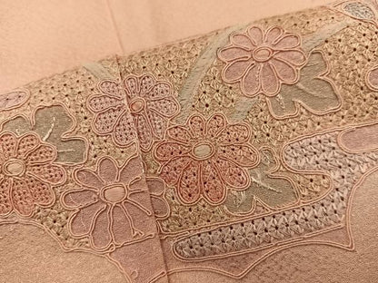 平和屋着物■訪問着　総刺繍　スワトウ刺繍　菊花文　正絹　逸品　未使用　BAAX5070mz