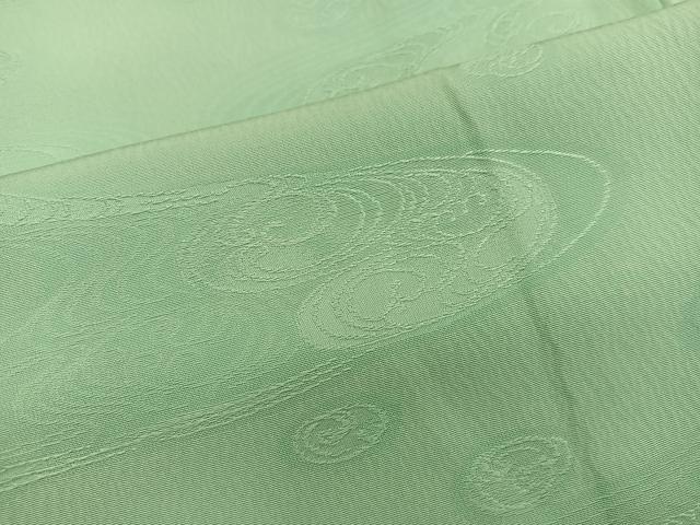平和屋着物■上質な色無地　流水地紋　若葉色　やまと誂製　正絹　逸品　BAAX5076mz