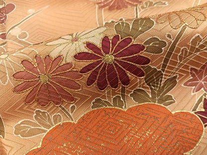 平和屋着物■訪問着　駒刺繍　雲重ね菊花文　暈し染め　金彩　正絹　逸品　BAAX5077mz
