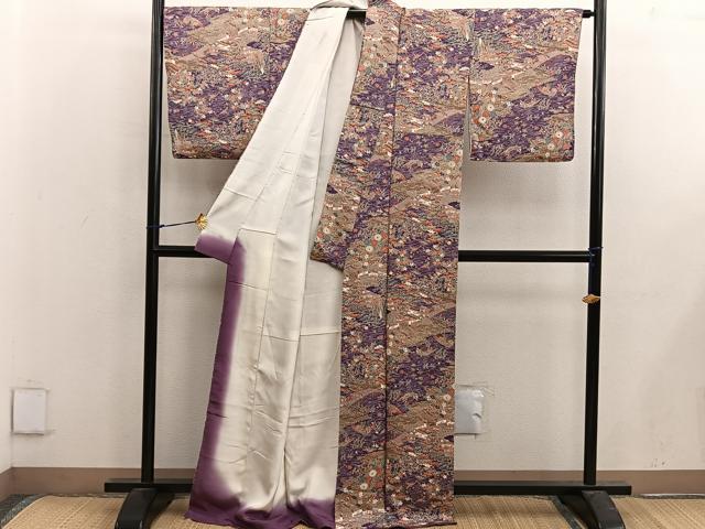 平和屋着物■上質な小紋　風景花鳥文　正絹　逸品　BAAX5081mz