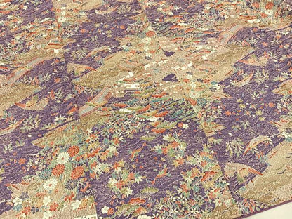 平和屋着物■上質な小紋　風景花鳥文　正絹　逸品　BAAX5081mz