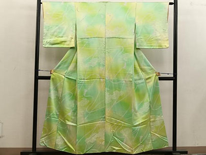 平和屋着物■上質な小紋　七宝花文　暈し染め　正絹　逸品　BAAX5086mz