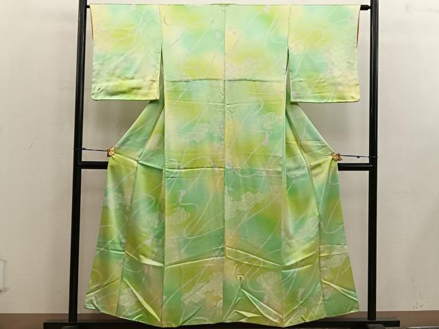 平和屋着物■上質な小紋　七宝花文　暈し染め　正絹　逸品　BAAX5086mz