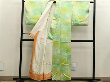平和屋着物■上質な小紋　七宝花文　暈し染め　正絹　逸品　BAAX5086mz