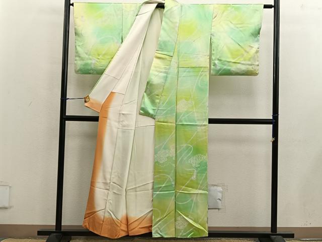平和屋着物■上質な小紋　七宝花文　暈し染め　正絹　逸品　BAAX5086mz
