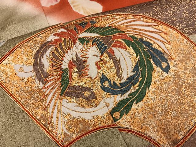 平和屋着物■豪華振袖　駒刺繍　鳳凰地紙花文　暈し染め　金彩　正絹　逸品　BAAX5089mz