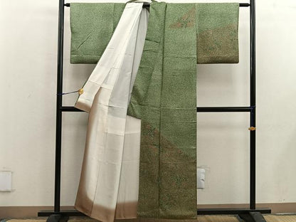 平和屋着物■上質な小紋　草花文　正絹　逸品　未使用　BAAX5090mz