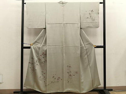 平和屋着物■訪問着　手描き　枝葉文　正絹　逸品　BAAX5091mz