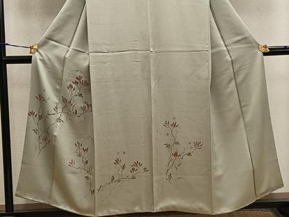 平和屋着物■訪問着　手描き　枝葉文　正絹　逸品　BAAX5091mz