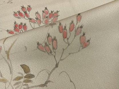 平和屋着物■訪問着　手描き　枝葉文　正絹　逸品　BAAX5091mz