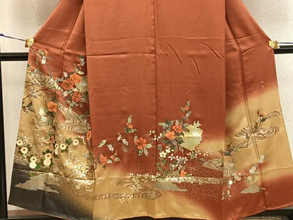 平和屋着物■訪問着　作家物　草花文　暈し染め　正絹　逸品　BAAX5092mz
