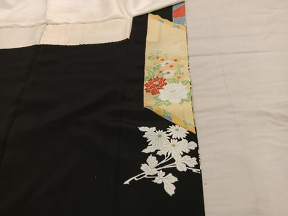 平和屋着物■豪華黒留袖　駒刺繍　飛鶴花鳥文　金彩　正絹　逸品　BAAX5093mz