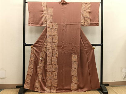 平和屋着物■訪問着　刺繍　枝花文　正絹　逸品　BAAX5097mz