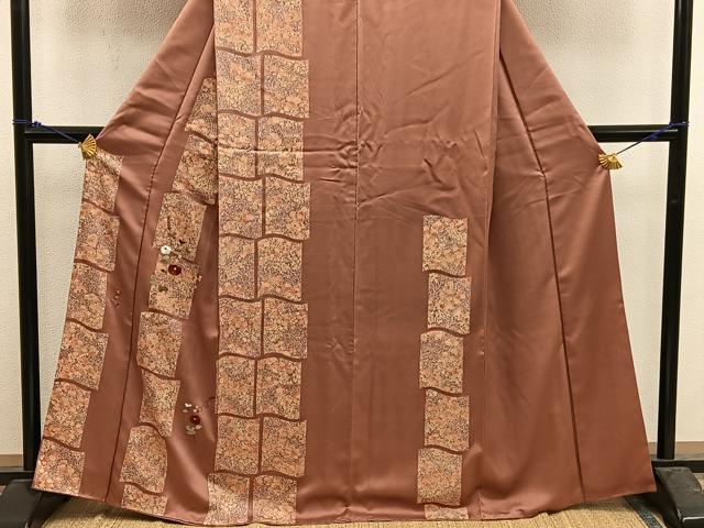 平和屋着物■訪問着　刺繍　枝花文　正絹　逸品　BAAX5097mz