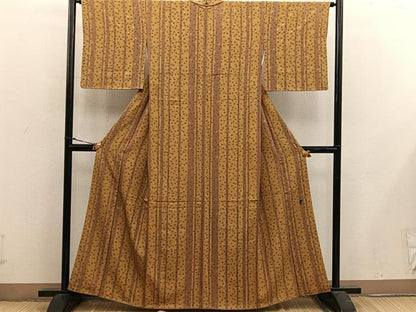 平和屋着物■上質な小紋　作家物　草葉間道　金彩　正絹　逸品　BAAX5100mz