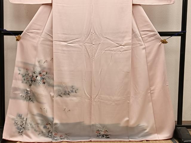 平和屋着物■訪問着　舞蝶花文　正絹　逸品　BAAX5101mz