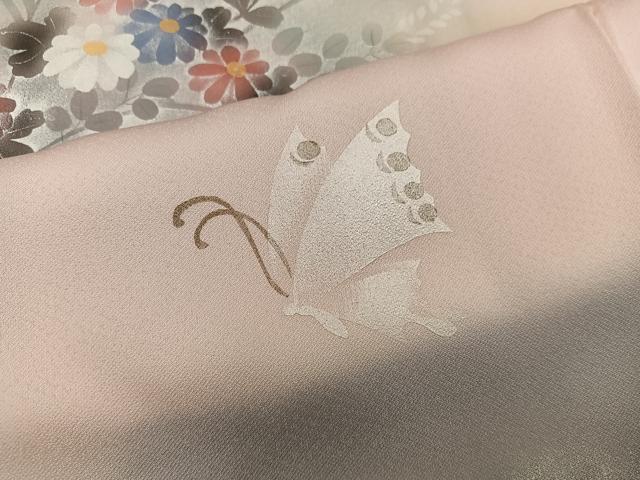 平和屋着物■訪問着　舞蝶花文　正絹　逸品　BAAX5101mz