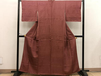 平和屋着物■上質な色無地　栗皮茶色　正絹　逸品　未使用　BAAX5102mz