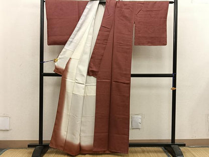 平和屋着物■上質な色無地　栗皮茶色　正絹　逸品　未使用　BAAX5102mz