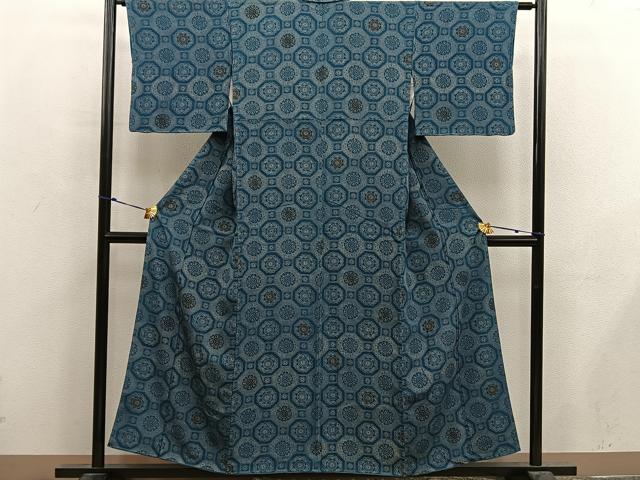 平和屋着物■上質な小紋　蜀江花文　正絹　逸品　BAAX5104mz