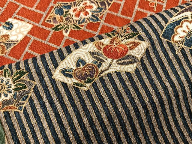 平和屋着物■日本のきもの研究家　三田村環　小紋　地紙花文　金彩　正絹　逸品　BAAX5105mz