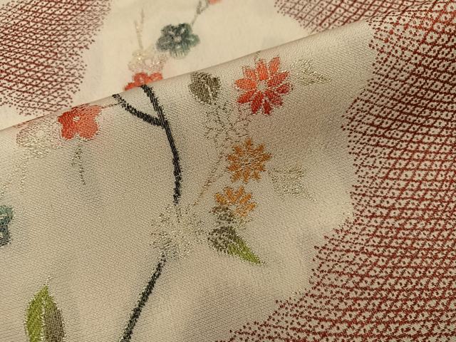 平和屋着物■上質な小紋　枝花文　寿光織　正絹　逸品　BAAX5106mz