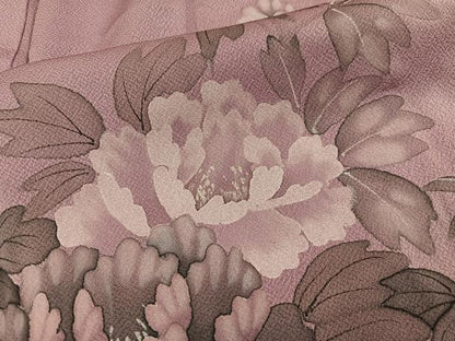 平和屋着物■訪問着　胴抜き仕立て　手描き　牡丹花文　正絹　逸品　BAAX5107mz