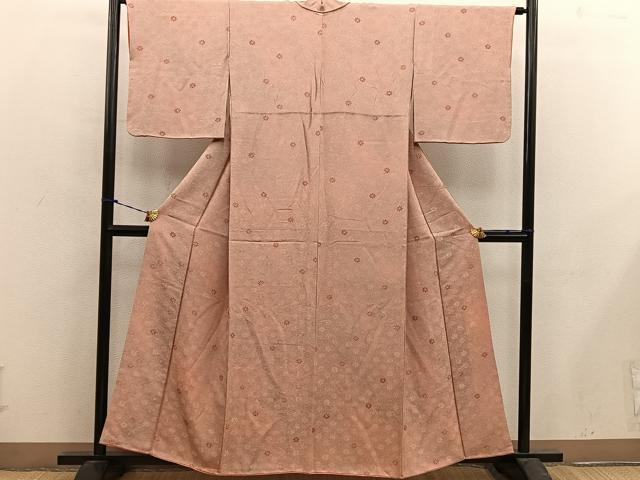 平和屋着物■上質な小紋　菊　地紋起こし　正絹　逸品　BAAX5108mz