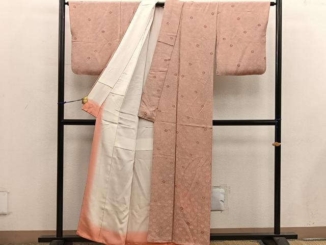 平和屋着物■上質な小紋　菊　地紋起こし　正絹　逸品　BAAX5108mz