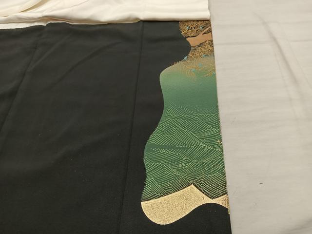平和屋着物■豪華黒留袖　作家物　飛鶴文　暈し染め　金彩　正絹　逸品　BAAX5109mz